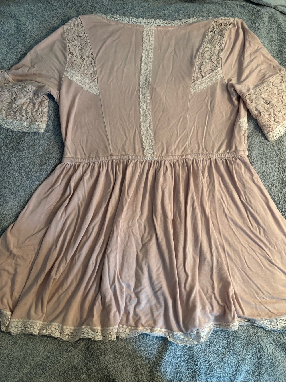 POL Women’s Flowy Top Blouse Lace Small Pink Sweetheart Fairy - Picture 4 of 5